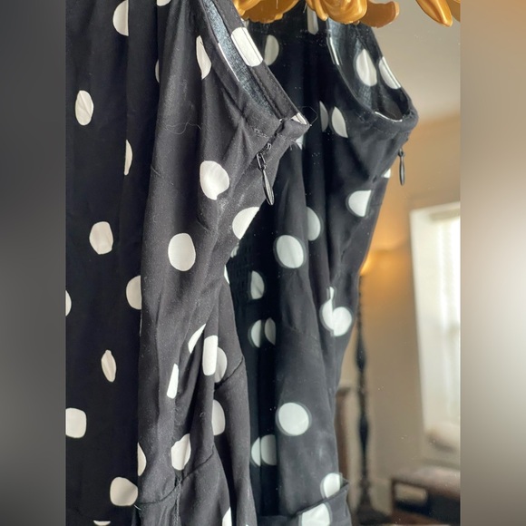 J Crew NWT Strappy wide-leg jumpsuit in black and ivory polka dot - Picture 6 of 14